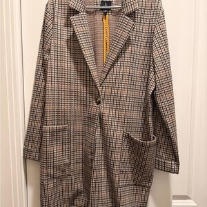 Jules & Leopold Houndstooth Blazer in Black and Tan